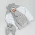Комплект на выписку Медвежонок - 5 предметов, демисезонный, серый