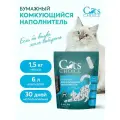 Бумажный комкующийся наполнитель Cat's choice с цветовым индикатором комка 6л/1,5 кг