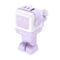 Сетевое зарядное устройство Ugreen CD361 65W Nexode Robot 2xUSB-C, 1xUSB-A GaN, фиолетовый (35291)