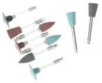 Набор полиров RA 0109 различной абразивности для стоматологов , ортодонтов и зубных техников . Удобная упаковка , все под рукой ) (1 уп : 9 шт ) .