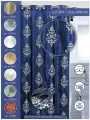 Штора занавеска для ванной 180х200 с вышивкой Dark Blue Effect встроенные люверсы (кольца)