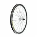 Колесо TBS 28 переднее, обод двойной алюм. б/пист. чёрный, алюм. втулка, с эксцентриком, серебр.