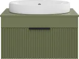 Тумба под раковину со столешницей Brevita Enfida 70 подвесная, зеленая