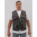 Жилет мужской сетчатый серый разгрузочный строительный, для рыбалки, охоты, 7xl