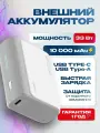 Внешний аккумулятор Cuktech PB100 Grey,10000 мАч 30Вт 3A QC 3.0 PD3.0 1xUSB-A+1xType-C