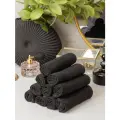 Набор махровых салфеток осибори Sandal premium 30*30 см, цвет черный, 10 шт.
