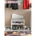Обувница Мебельная Фабрика Лена №11, с сиденьем и полками, ЛДСП, белая