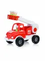Пожарная машинна Автовышка с 3 человечками, детский игрушечный грузовик для сюжетно-ролевых игр в песочнице и дома, 22 × 17 × 12 см.