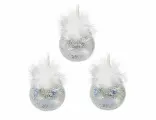 Набор ёлочных шаров снежные облака, стекло, 10 см, 6 шт, Christmas Deluxe 14032-набор