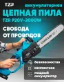 Цепная пила TZR P20v, 20 В, 2000 W, аккумуляторная, безинструментальная натяжка цепи