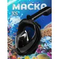 Полнолицевая маска для плаванья / Маска для снорклинга и дайвинга / Подводная с креплением для экшн-камеры, размер XS, черный