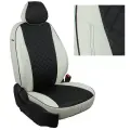 Комплект авточехлов Автопилот Renault Fluence (40/60) с 09-17г. / Megane III с 10-16г. Экокожа ромб (Белый + Черный)