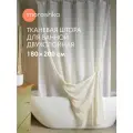 Занавеска (штора) Keep Calm для ванной комнаты moroshka тканевая цвет бежевый 180х200см.