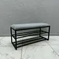 Банкетка в прихожую для обуви 90х35х45см с ящиком для хранения STEEL MEBEL (БПЧ90-1) Обувница с сидением