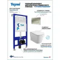 Инсталляция с унитазом комплект 5 в 1 Teymi унитаз подвесной безободковый торнадо Helmi Vortex кнопка нержавеющая сталь F13301