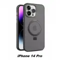 Чехол для iPhone 14 PRO с MagSafe и кольцом подставкой, цвет черный матовый