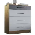 Комод Адель 800-4ящ. 93,7х40,8x82,6 см Дуб Вотан/Белый/Цемент