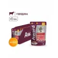 AWARD Indoor big cats консервы для взрослых домашних кошек крупных пород кусочки в соусе с говядиной 85гр*12шт