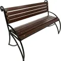 Скамейка садовая Мультиагро Деметра со спинкой, 1.5 м, цвет черный/палисандр