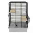Клетка для шиншилл Дарэлл Craft 60, 2 этажа, разборная, 58х40х91 см, светло-серо-черная, в коробке