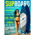 Сапборд, надувная SUP-доска синяя, двухслойный кант, 335 х 84 х 15 см