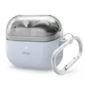 Elago DUO силиконовый чехол с карабином для Galaxy Buds 3/3 Pro, прозрачный/голубой