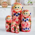 Матрешка деревянная детская традиционная развивающая игрушка 5 мест 18 см Орнамент