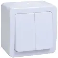 Выключатель 2-клавишный гермес PLUS, открытый монтаж, белый. EVMP20-K01-10-54-EC IEK (10шт.)