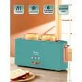 Тостер TESLER TT-140 PINE GREEN, 6 уровней прожарки, 980 Вт, длинный слот на два тоста, подсветка кнопок, разморозка
