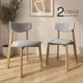 Стулья для кухни Вега деревянный с мягкой спинкой DAIVA casa, Дуб золотой Сильвер, комплект стульев 2 шт
