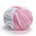 Пряжа Jeans Soft Colors YarnArt, коралл/белый - 6206, 55% хлопок, 45% акрил, 10 мотков, 50 г, 160 м.