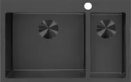 Кухонная мойка Steel Kitchen Style KS 78-2-51-L GRAFIT, цвет графит, две чаши, сварная, с декоративными накладками