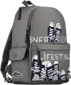 Рюкзак молодежный Кеды - моя жизнь-2, серый
