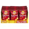 Чипсы рифлёные Lay's Лобстер, картофельные, 19 упаковок по 140 г