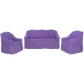 Комплект чехлов на диван и кресла с оборкой, цвет Лиловый