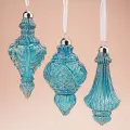 Набор стеклянных елочных игрушек Cinisello Balsamo 16 см, 3 шт, подвеска