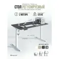 Стол компьютерный, 170х90 см, регулируемый по высоте, с электроприводом, высокий, двухмоторный, Ergostol Terra 3.0, Черный графит/белый, письменный с подъемным механизмом