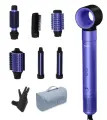 Фен щётка с ионизацией Tuvio HBI1415 фиолетовый, + подарок органайзер чёрный и термоперчатка
