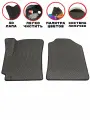 Два передних коврика EVA/ЭВА для OPEL CORSA D (Опель Корса Д), 2006-2014 гг, с 3Д лапой, без разреза, серые соты с черным кантом