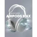 Чехол Yamcase, для AirPods Max, силикон, прозрачный, голубой глиттер