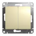Выключатель 2-клавишный GLOSSA, скрытый монтаж, бежевый | код. GSL000251 | Schneider Electric (6шт. в упак.)