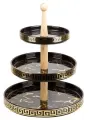 Блюдо-этажерка, фруктовница Nouvelle 3 яруса Черный мрамор, 32,5 см, 1180048