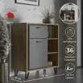 Комод-Тумба Grace KOM1D1S (Дуб наварра/Графит) Black Red White 2 уп.