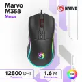 Мышь M358, игровая, проводная, 4 кнопки, оптическая, RGB, 7200 dpi, USB, 1.6м, чёрная
