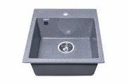 Кухонная мойка мраморная GranAlliance G-28 Темно-серая матовая 410*410 без сифона