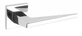 Ручка дверная межкомнатная на квадратной розетке Сорренто, хром блестящий
