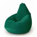 Кресло мешок MyPuff, бескаркасное кресло, пуфик мешок, размер 3XL, мебельный велюр, темный изумруд
