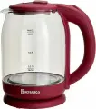 Чайник электрический Василиса ВА-1035, 1,8 литра, 1500 Вт стекло, подсветка, бордовый