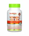 NutriBiotic, Immunity, витамины C + D3 и цинк, 100 капсул