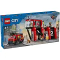 Конструктор LEGO City 60414 Пожарная часть с машиной, 843 дет.
